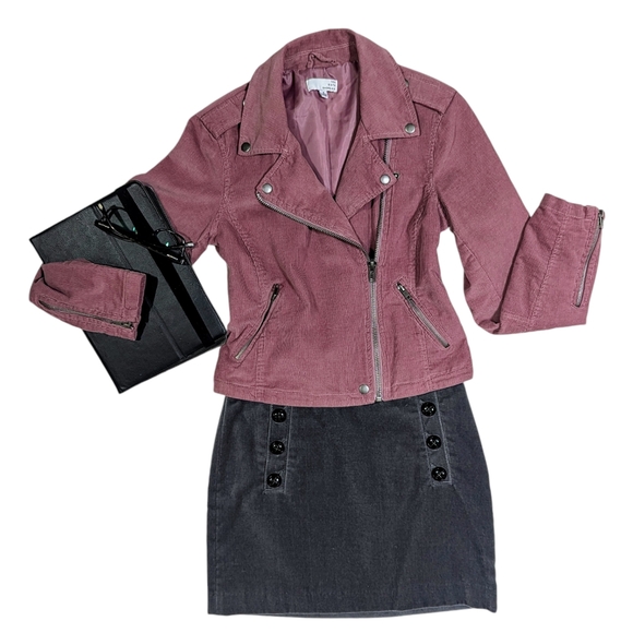 🩷 Pink Corduroy Moto Jacket - Picture 3 of 14
